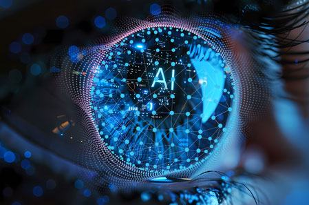 Engineer using AI quality software on the shop floor